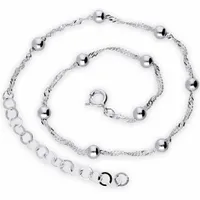 Srebrna bransoletka 925 na nogę Kulki Srebro