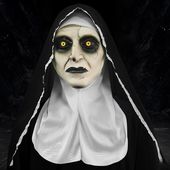 TETSMG straszna maska zakonnicy na Halloween lateksowa cosplay