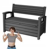 Ławka ogrodowa ze skrzynią schowkiem HUDSON Wygodna MOCNE Siedzisko 2x110kg