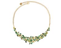 kolia zielone kwiatuszki z kryształkami z kolekcji blossom (c8157au/z)