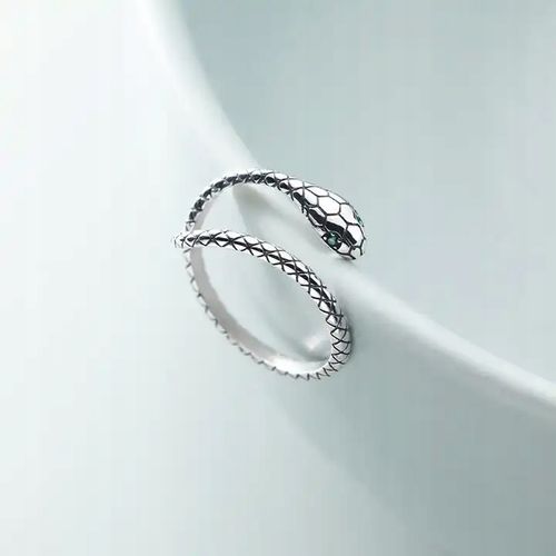 Pierścionek otwarty srebrny regulowany WĄŻ ŻMIJA na Arena.pl