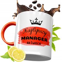 Kubek Pomarańczowy Dla Managera Prezent Z Nadrukiem Ze Zdjęciem