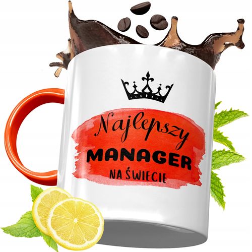Kubek Pomarańczowy Dla Managera Prezent Z Nadrukiem Ze Zdjęciem na Arena.pl