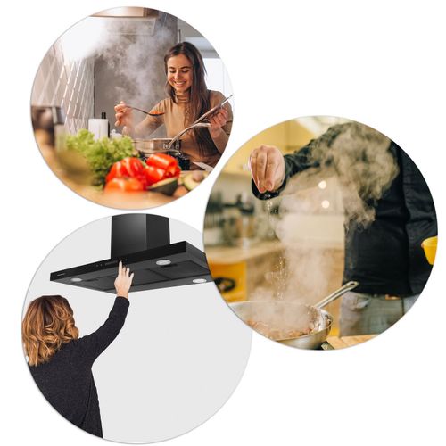 Okap kuchenny 90 cm Czarny Berdsen BE-90E na Arena.pl