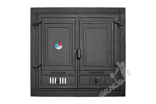 DRZWI A6 - 68X72 CM + TERMOMETR 0-250°C ŻELIWNE DO WĘDZARNI CHLEBOWE na Arena.pl