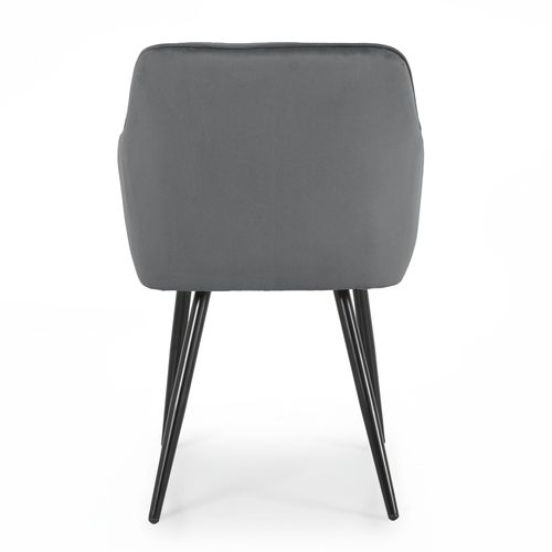 2x Krzesło welurowe tapicerowane do salonu DIAMANTE Ciemny Grafit Czarne na Arena.pl