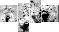 100 55CM OBRAZ 4 ELEM BIAŁE DMUCHAWCE SZARYM TLE PŁÓTNO DRUK