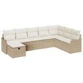 Zestaw Sof na Ogród 8 pcs beżowo-kremowy 287.5 x 177.5 x 85 cm