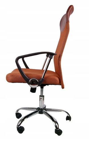 Fotel BIUROWY przewiewny obrotowy GIOSEDIO brązowy na Arena.pl