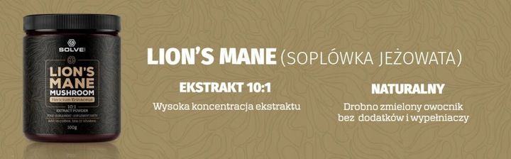 Solve Labs Lion's Mane Soplówka jeżowata 10:1 Mushroom Powder 100g zdjęcie 5