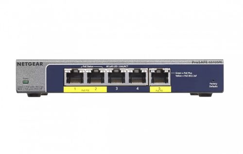 Netgear Switch Unmanaged Plus 5xGE (2xPoE+) - GS105PE na Arena.pl