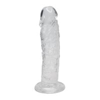 przezroczyste dildo silikonowe z przyssawką 19,3cm