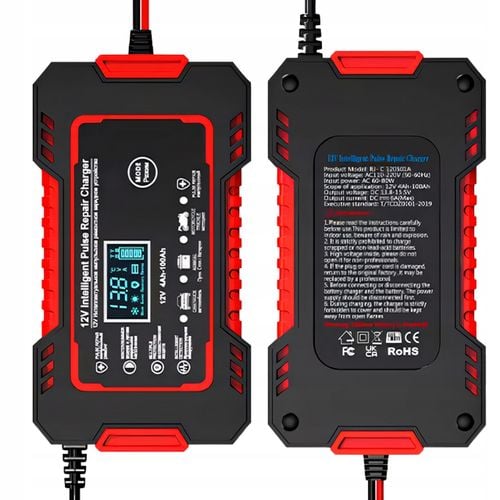 Prostownik samochodowy 12V 10A automatyczny Funkcja naprawy akumulatora LCD na Arena.pl