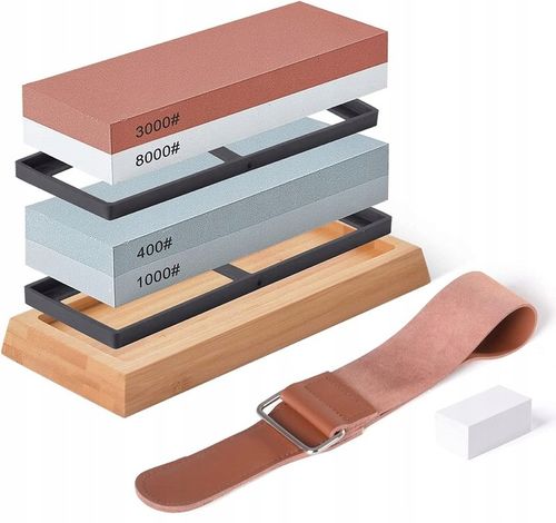 OSEŁKA DWUSTRONNA OSTRZENIE KAMIEŃ Wodny ZESTAW Ostrzałka do noży na Arena.pl