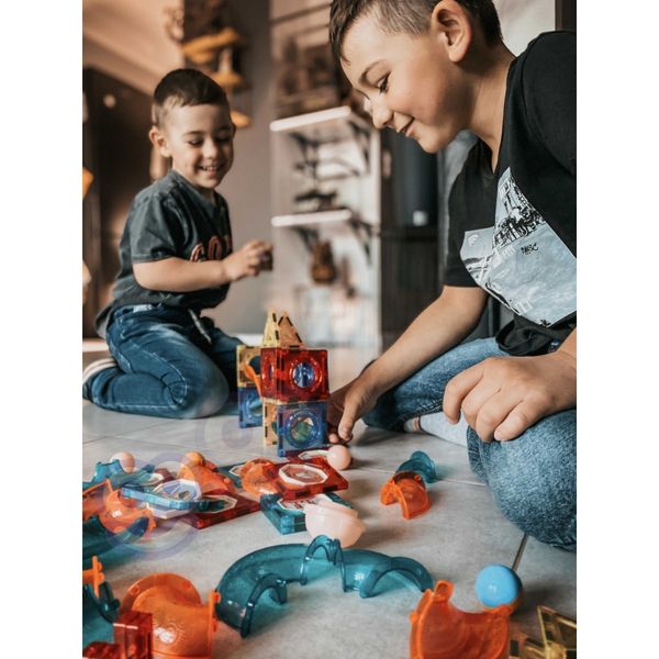 WOOPIE Klocki Magnetyczne Tor Kulkowy Świetlny Kulodrom 49 el. zdjęcie 9