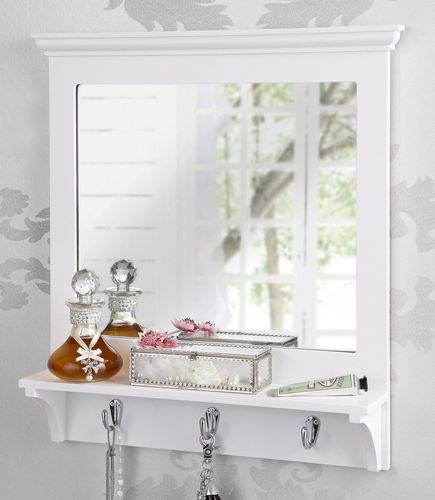 Lustro ścienne z półką i haczykami na Arena.pl