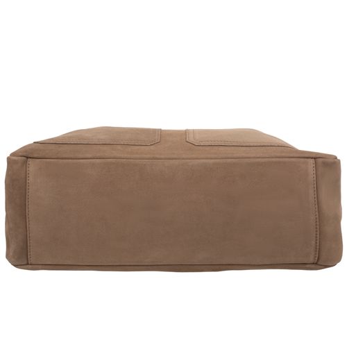 VERA PELLE torebka damska zamszowa shopper z paskiem na ramię V685 taupe na Arena.pl