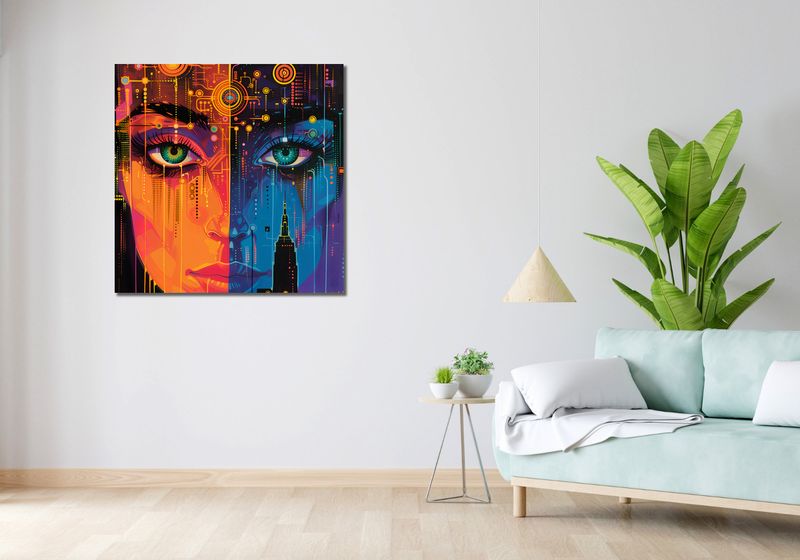 Obraz 90x90cm Cyfrowa Psyche zdjęcie 2