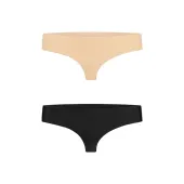 bye bra invisible thong 2-pack nude & black m - bezszwowe stringi