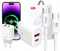 ZESTAW | SZYBKA ŁADOWARKA SIECIOWA PD TYPE-C| QC3.0 USB + KABEL TYPE C 60W