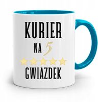 Kubek Błękitny Dla Kuriera Na Pięć Gwiazdek Z Nadrukiem Ze Zdjęciem
