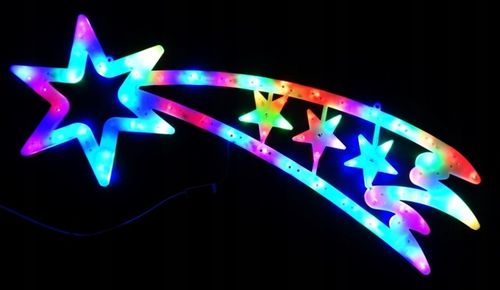 KOMETA OZDOBA ŚWIĄTECZNA W OKNO MULTIKOLOR LED 58 CM na Arena.pl