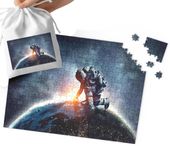 PUZZLE - ASTRONAUTA KOSMOS WZORY DLA CHŁOPCA 24el + WORECZEK