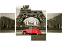 OBRAZ DRUK CZERWONY CITROEN 2CV WIEŻĄ EIFFLA