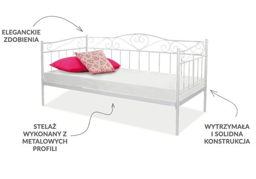 Łóżko Pego 90x200 białe na Arena.pl