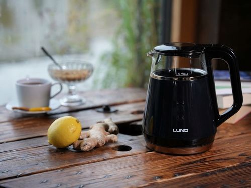 CZAJNIK ELEKTRYCZNY LUND 1100W 1L CZARNY Z REGULACJĄ TEMPERATURY 40-100°C na Arena.pl