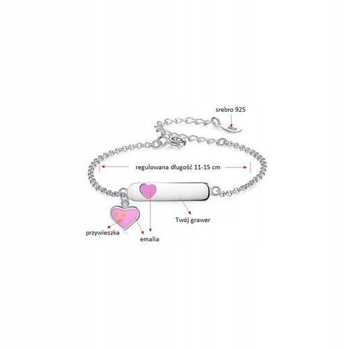 Bransoletka personalizowana z grawerem, srebro 925 na Arena.pl