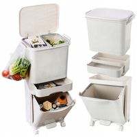 KOSZ DO SEGREGACJI ŚMIECI ODPADÓW DOMOWY DO KUCHNI POJEMNIK NA KÓŁKACH 42L