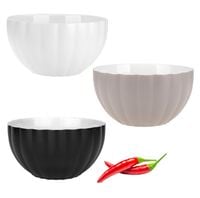 Komplet 3 miseczek salaterek porcelanowych 600 ml czarna biała i beżowa mat