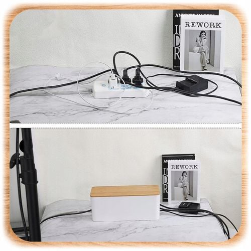 ORGANIZER NA KABLE POJEMNIK PUDEŁKO LISTWE KABLI PRZEWODY DREWNIANA na Arena.pl