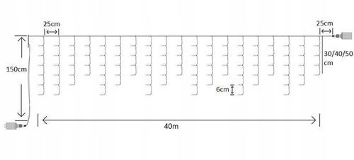 Kurtyna świąteczna 1000LED 40m sopelki BIAŁA CIEPŁA + FLASH na Arena.pl
