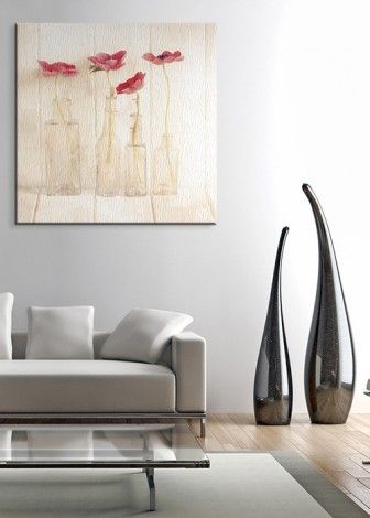 Anemones In Bottles - Obraz na płótnie 40x40 cm zdjęcie 3