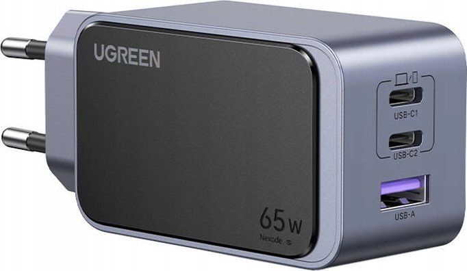 Ugreen sieciowa UGREEN Nexode Air 65W USB-A, 2xUSB-C szara zdjęcie 1