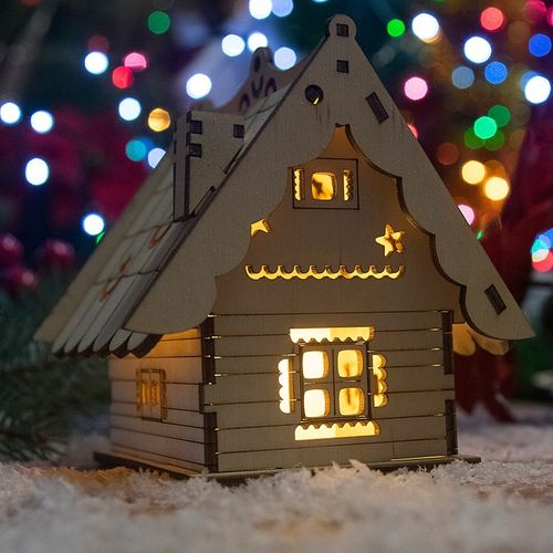 DOMEK LAMPION ŚWIĄTECZNY LED LAMPKA PREZENT DIY na Arena.pl