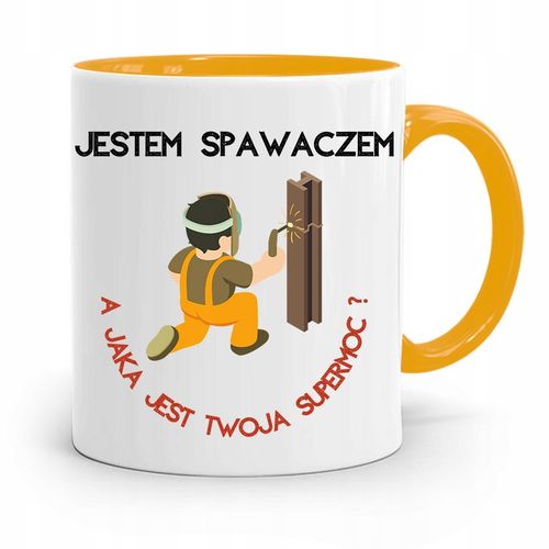 Kubek Żółty Prezent Dla Spawacza Jestem Spawaczem Z Nadrukiem Ze Zdjęciem na Arena.pl
