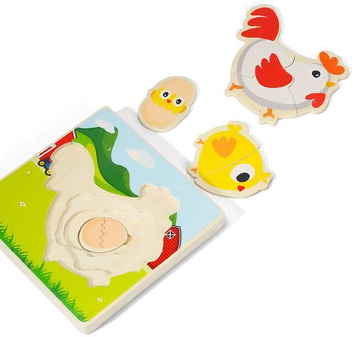 drewniane puzzle montessori dla dzieci kurczak mwz-3154 na Arena.pl