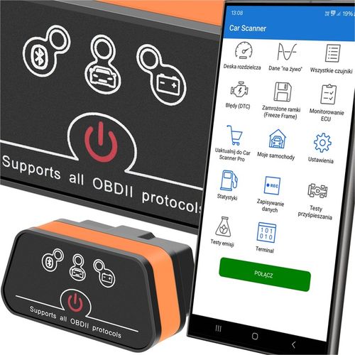 INTERFEJS DIAGNOSTYCZNY OBD2 BLUETOOTH ANDROID iOS WINDOWS - MENU PL BT 4.0 na Arena.pl