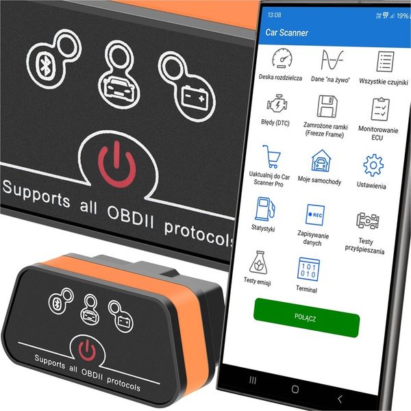 INTERFEJS DIAGNOSTYCZNY OBD2 BLUETOOTH ANDROID iOS WINDOWS - MENU PL BT 4.0 zdjęcie 2