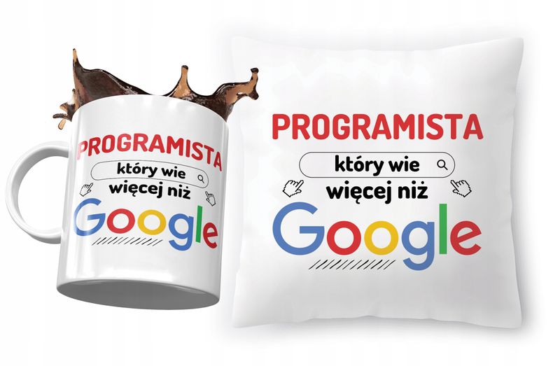 Zestaw Dla Programisty Poduszka + Kubek Na Prezent Z Nadrukiem Ze Zdjęciem zdjęcie 1