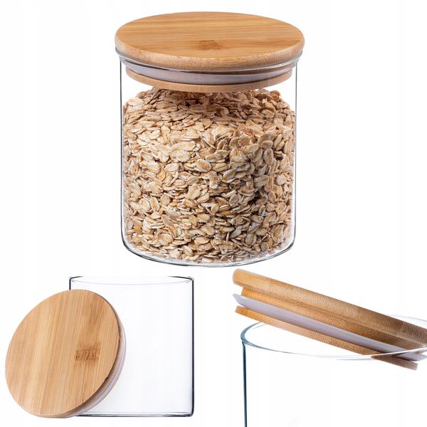 KADAX Pojemnik Szklany Przyprawy Makaron Z Pokrywką Słoik 800ml zdjęcie 1