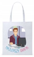 Dla Grafika Na Prezent Torba Eco Biała Shopper Z Nadrukiem Ze Zdjęciem