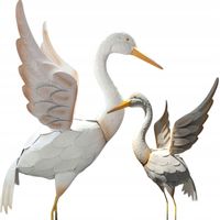 CZAPLA BIAŁA FIGURKA OZDOBA OGRODOWA PTAK 84 CM