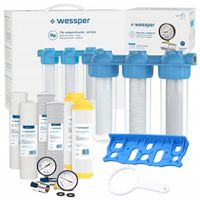 FILTR DO WODY WSTĘPNY KORPUS OBUDOWA FI 1'' 3-STOPNIOWY + WKŁADY ZESTAW