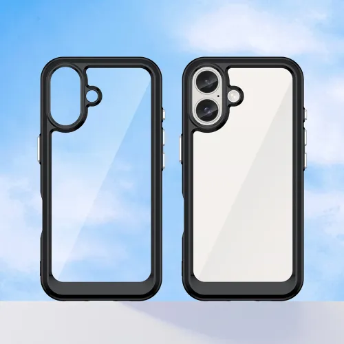 etui outer space case z żelową ramką do iphone 16 plus - czarne na Arena.pl