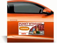 Magnes na auto reklama magnetyczna 60x30 cm WYMIANA BUTLI GAZOWYCH