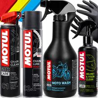 Motul Płyn Do Mycia Motocykla Kasku Zmywacz Smar Do Łańcucha Mikrofibra x3